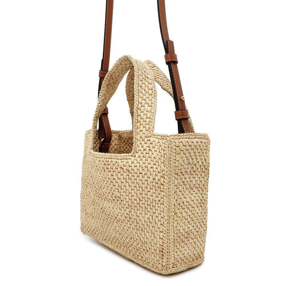 Loewe Font Tote Raffia Handbag Shoulder Bag Basket - Picture 2 of 12